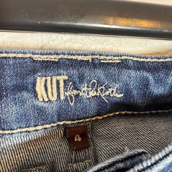 Kut From The Kloth Women's Distressed Jeans Tapered Denim Medium Wash Blue Size - Picture 5 of 8